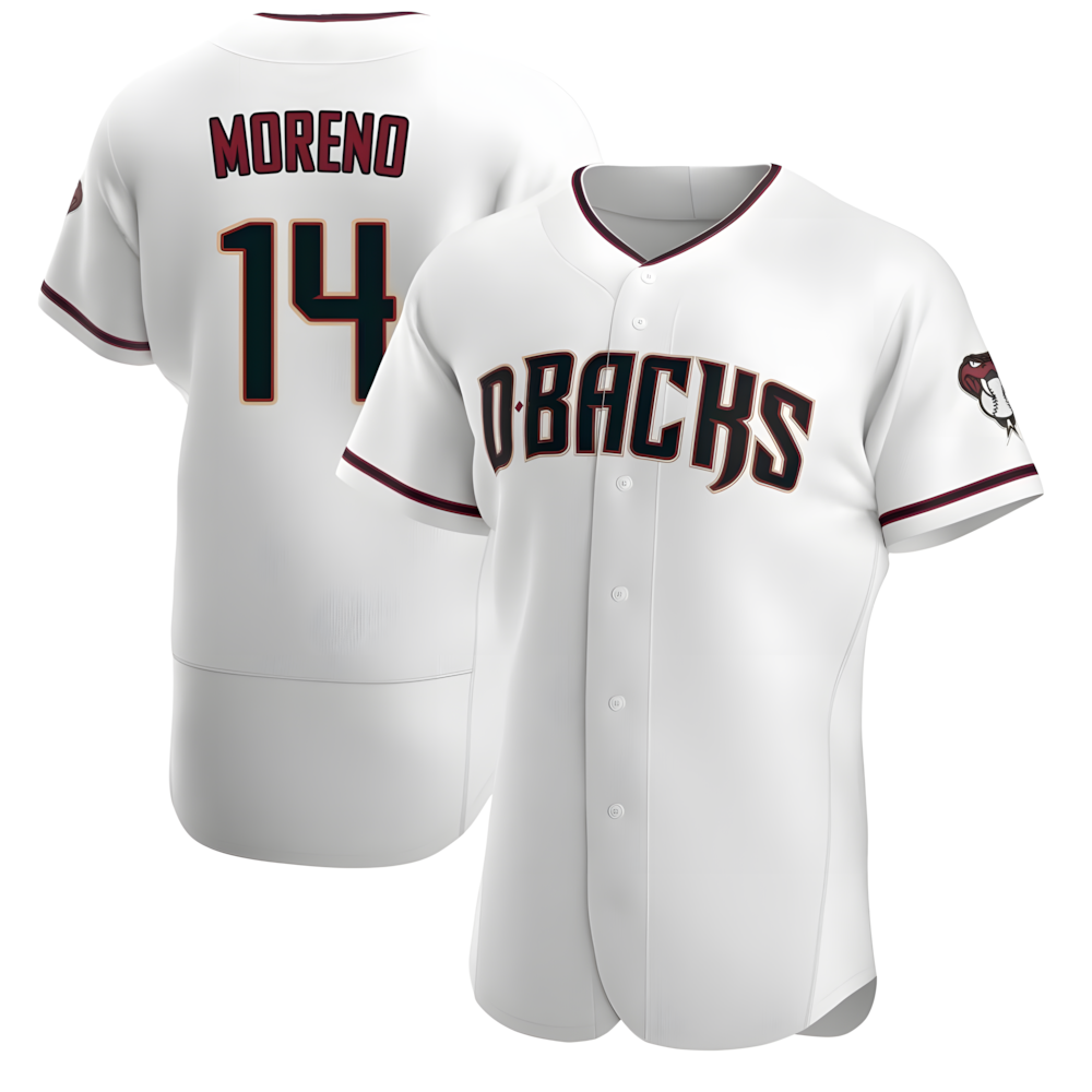 Pouc A.Diamondbacks #14 Gabriel Moreno Player White Crimson Home Stitched Jerseys