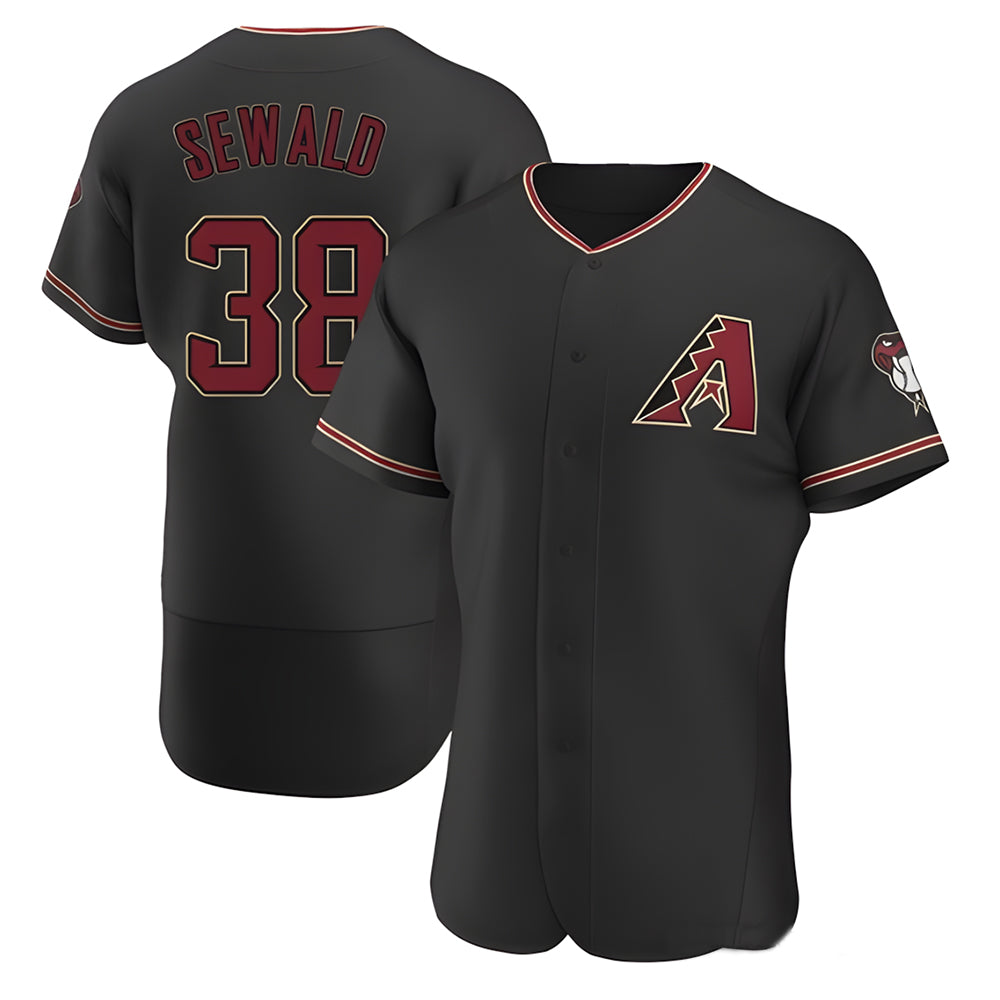 Pouc A.Diamondbacks #38 Paul Sewald Player  Black Alternate Authentic Stitched Jersey