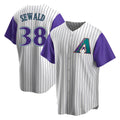 Pouc A.Diamondbacks #38 Paul Sewald Player  Cream Purple Alternate Cooperstown Collection Stitched Jersey