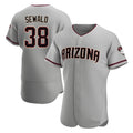 Pouc A.Diamondbacks #38 Paul Sewald Player Gray Authentic Road Stitched Jersey