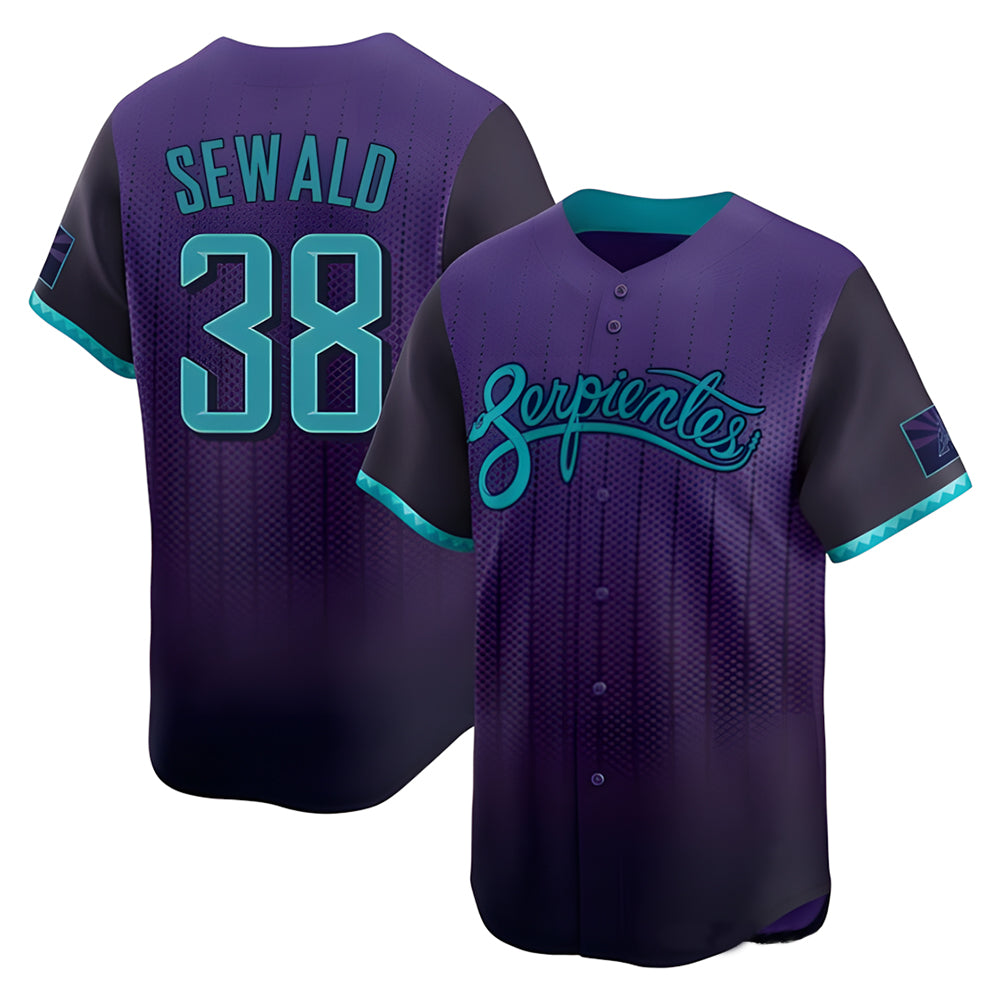 Pouc A.Diamondbacks #38 Paul Sewald Player Purple Limited 2025 City Connect Stitched Jersey
