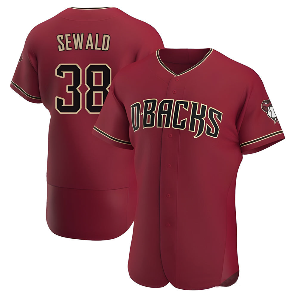 Pouc A.Diamondbacks #38 Paul Sewald Player Red Crimson Alternate Stitched Jersey