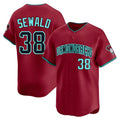 Pouc A.Diamondbacks #38 Paul Sewald Player Red Limited Alternate Stitched Jersey