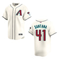 Pouc A.Diamondbacks #41 Carlos Santana Player Cream game time Stitched Jersey