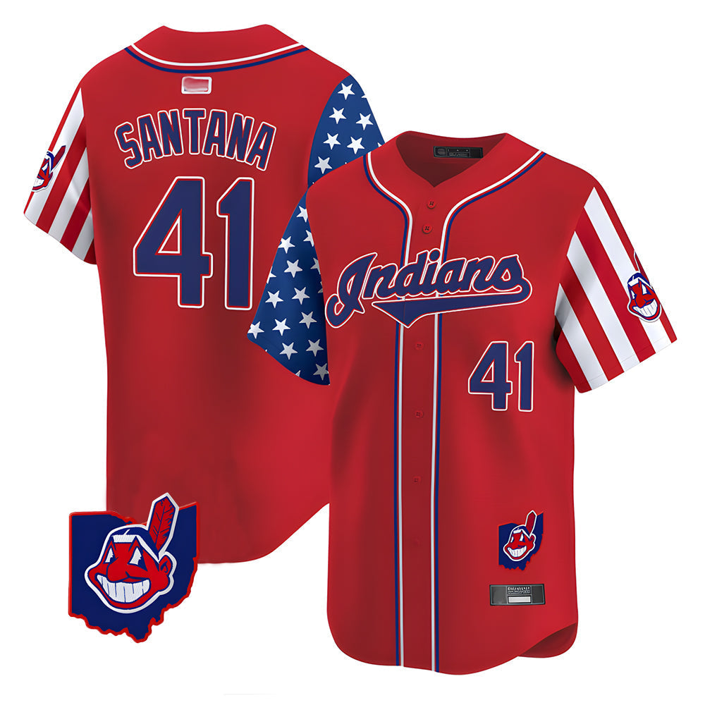 Pouc A.Diamondbacks #41 Carlos Santana Player Red Independence Day Vapor Premier Limited Stitched Jersey