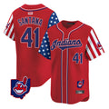 Pouc A.Diamondbacks #41 Carlos Santana Player Red Independence Day Vapor Premier Limited Stitched Jersey