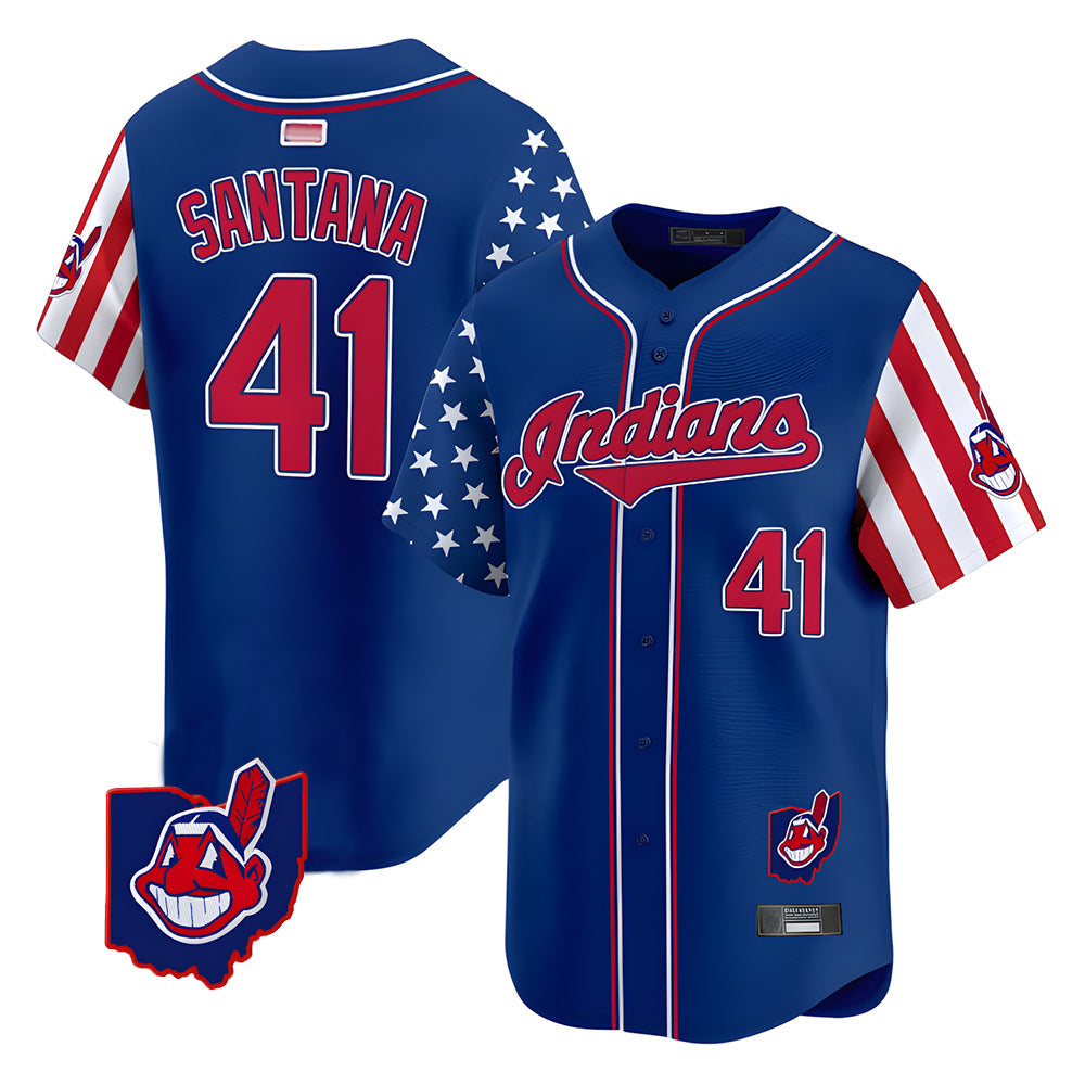 Pouc A.Diamondbacks #41 Carlos Santana Player Royal Independence Day Vapor Premier Limited Stitched Jersey