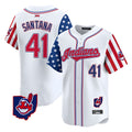 Pouc A.Diamondbacks #41 Carlos Santana Player White Independence Day Vapor Premier Limited Stitched Jersey