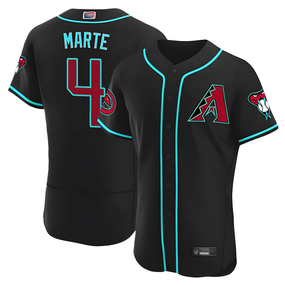 Pouc A.Diamondbacks #4 Ketel Marte Player Black Limited Stitched Jerseys