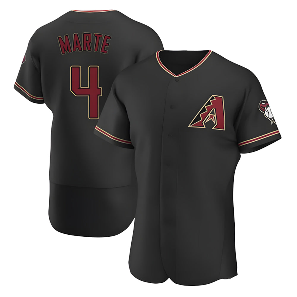 Pouc A.Diamondbacks #4 Ketel Marte Player Black Limited Elite Stitched Jerseys