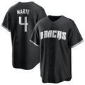 Pouc A.Diamondbacks #4 Ketel Marte Player Black Pointed collar Replica Game Stitched Jerseys