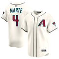 Pouc A.Diamondbacks #4 Ketel Marte Player Cream Limited Stitched Jerseys