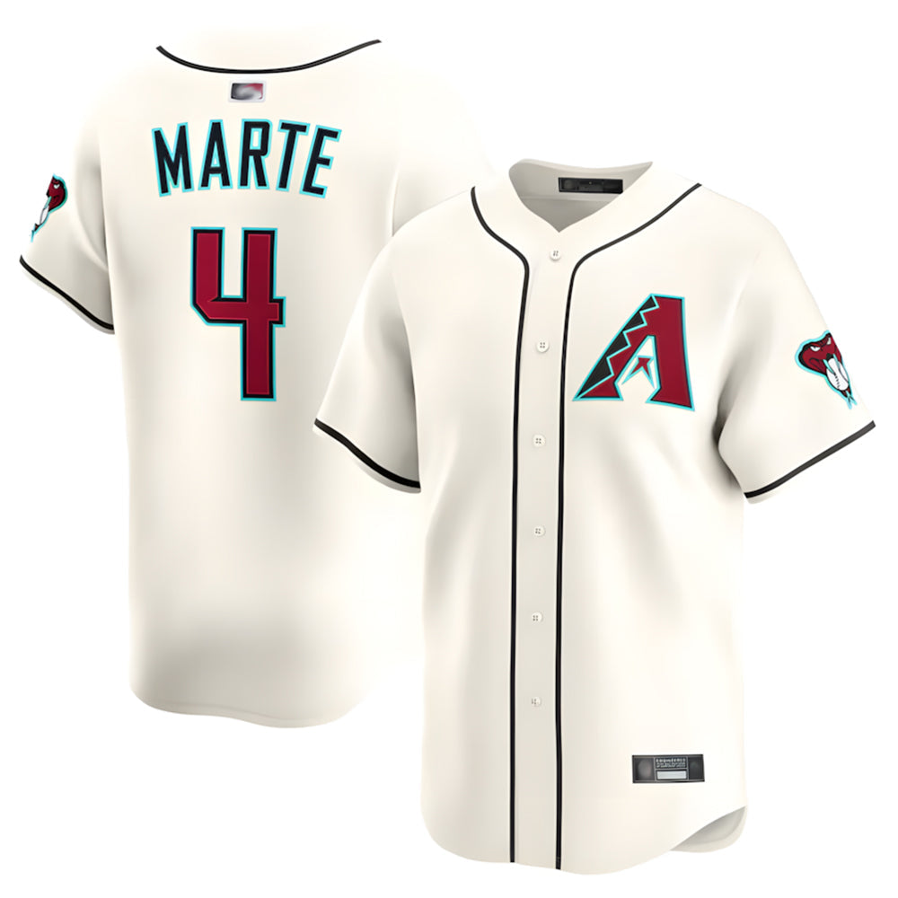 Pouc A.Diamondbacks #4 Ketel Marte Player Cream Limited Stitched Jerseys