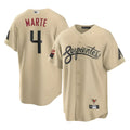 Pouc A.Diamondbacks #4 Ketel Marte Player Gold City Connect Stitched Jerseys