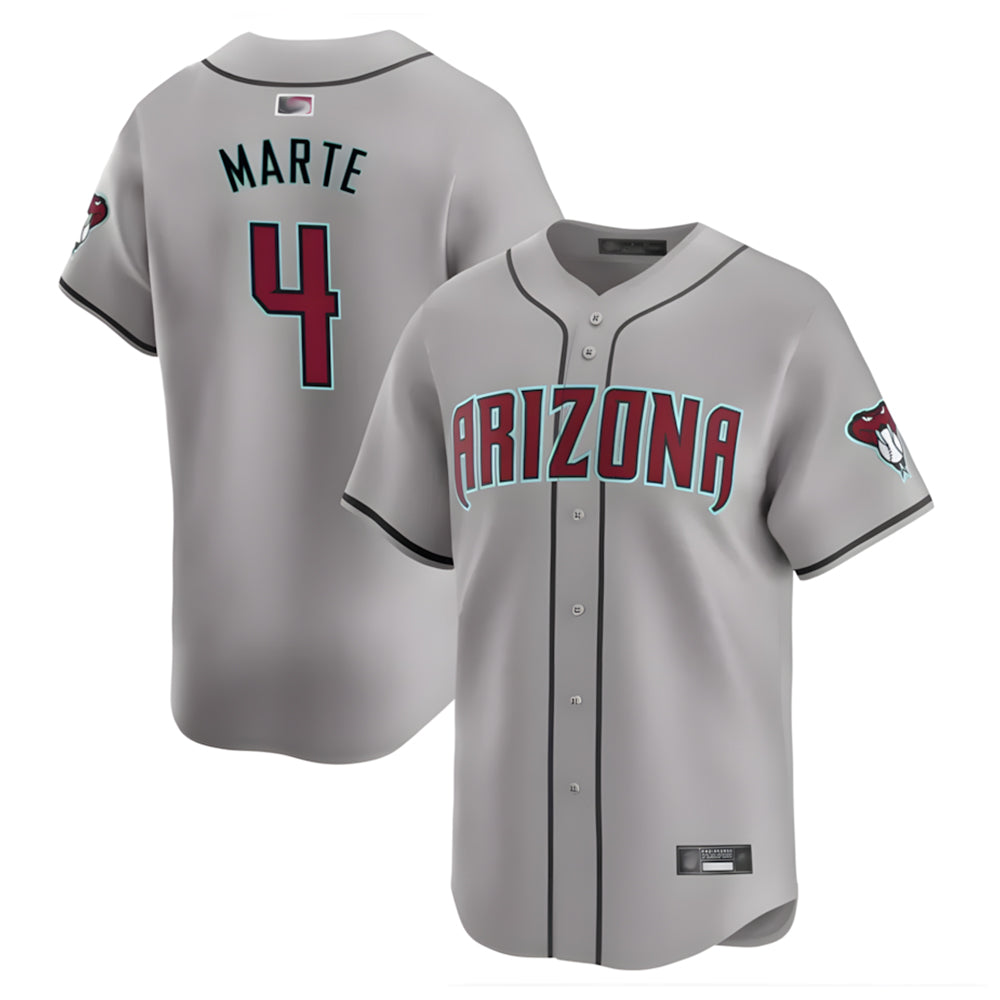 Pouc A.Diamondbacks #4 Ketel Marte Player Gray Replica Game Stitched Jerseys