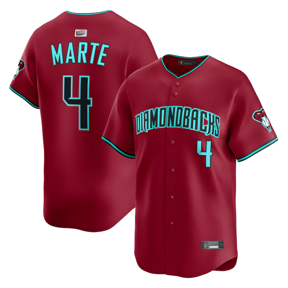 Pouc A.Diamondbacks #4 Ketel Marte Player Red Home Limited Stitched Jerseys