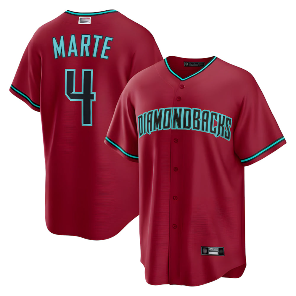Pouc A.Diamondbacks #4 Ketel Marte Player Red Home Replica Stitched Jerseys