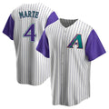Pouc A.Diamondbacks #4 Ketel Marte Player White-Purple Limited Stitched Jerseys