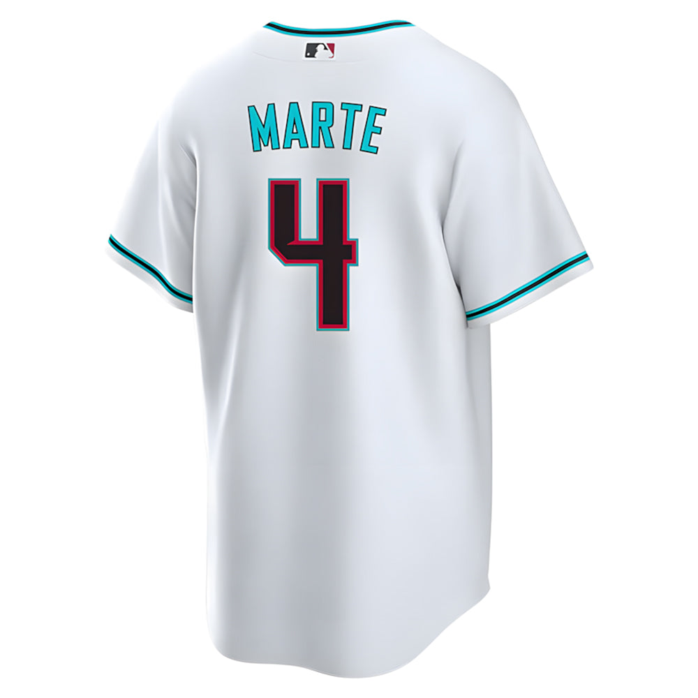 Pouc A.Diamondbacks #4 Ketel Marte Player White Replica Alt Game Stitched Jerseys