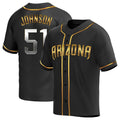 Pouc A.Diamondbacks #51 Randy Johnson Player Black Golden Replica Alternate Stitched Jerseys