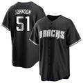 Pouc A.Diamondbacks #51 Randy Johnson Player Black White Replica Alternate Stitched Jerseys