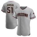 Pouc A.Diamondbacks #51 Randy Johnson Player Gray Authentic Road Stitched Jerseys