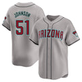 Pouc A.Diamondbacks #51 Randy Johnson Player Gray Limited Away Stitched Jerseys