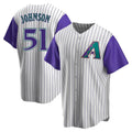 Pouc A.Diamondbacks #51 Randy Johnson Purple Replica Alternate Cooperstown Collection Stitched Jerseys