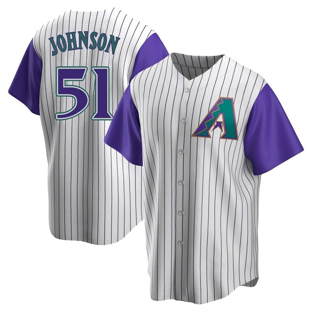 Pouc A.Diamondbacks #51 Randy Johnson Purple Replica Alternate Cooperstown Collection Stitched Jerseys