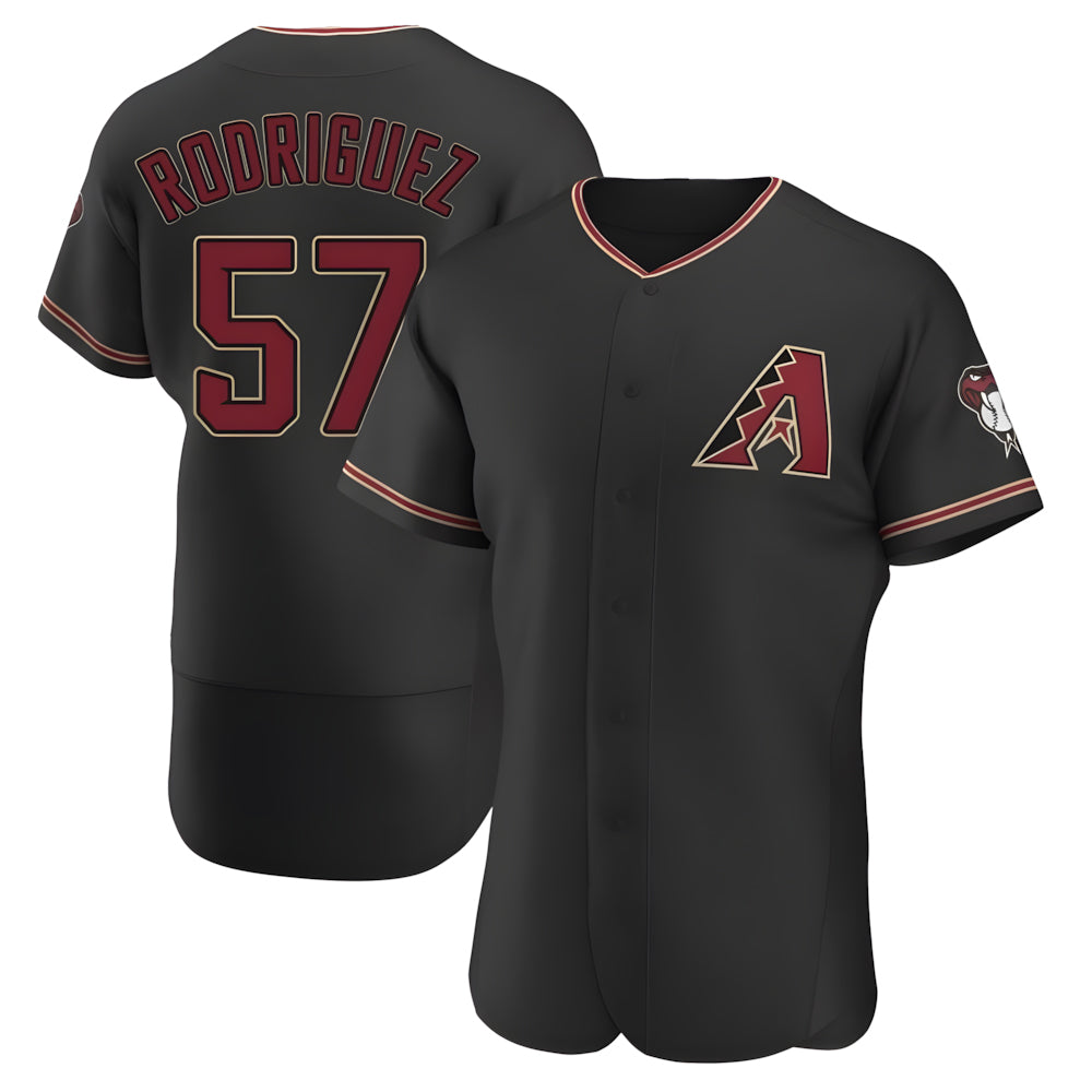 Pouc A.Diamondbacks #57 Eduardo Rodriguez Player Black Alternate Stitched Jersey