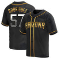 Pouc A.Diamondbacks #57 Eduardo Rodriguez Player Black Golden Replica Alternate Stitched Jersey