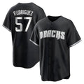 Pouc A.Diamondbacks #57 Eduardo Rodriguez Player Black White Replica Alternate Stitched Jersey