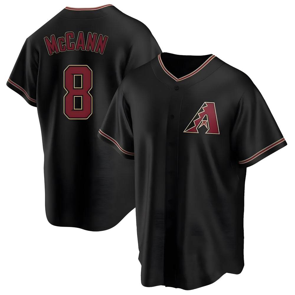 Pouc A.Diamondbacks #8 James McCann Player Black Replica Alternate Stitched Jersey