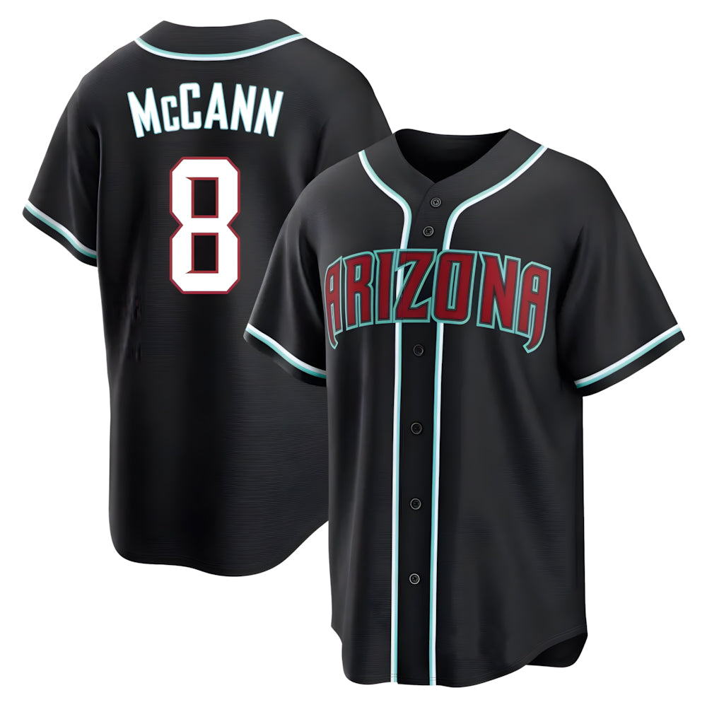 Pouc A.Diamondbacks #8 James McCann Player Black Replica Fashion Out Stitched Jersey