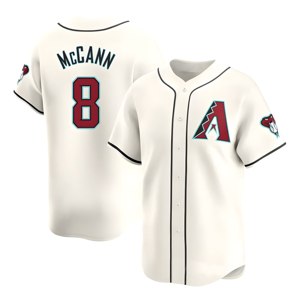 Pouc A.Diamondbacks #8 James McCann Player White Red Limited Home Stitched Jersey