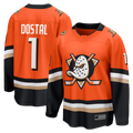 Pouc A.Ducks #1 Lukas Dostal Orange Home Breakaway Jerseys