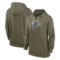 Pouc A.Falcons Olive 2025 Salute to Service Pullover Hoodie Blank Player Stitched Jerseys
