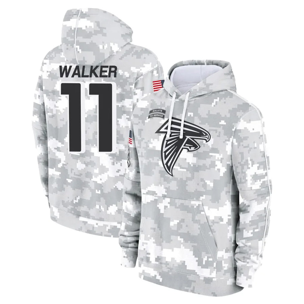 Pouc A.Falcons #11 Jalon Walker Player Arctic Camo Salute to Service Limited Hoodie Stitched Jerseys