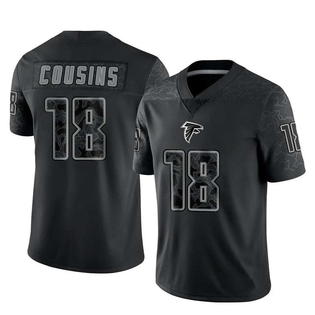 Pouc A.Falcons #18 Kirk Cousins Player Black RFLCTV Limited Stitched Jerseys