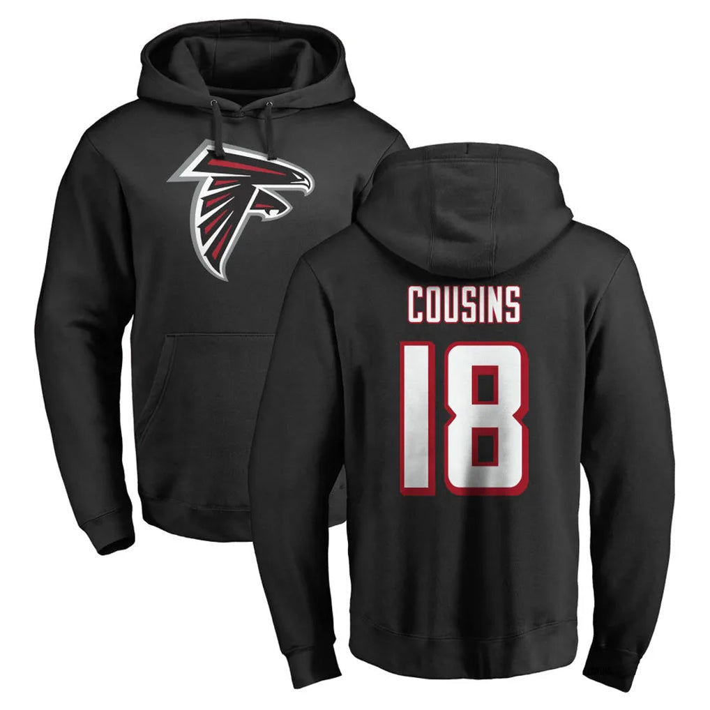Pouc A.Falcons #18 Kirk Cousins Player Black Salute to Service Hoodies Stitched Jerseys