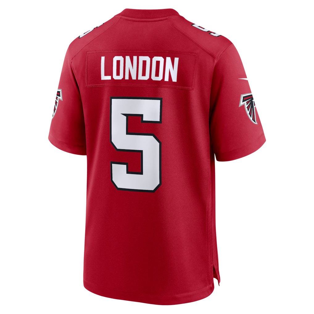 Pouc A.Falcons #5 Drake London Red Game Stitched Jerseys