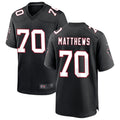 Pouc A.Falcons #70 Jake Matthews Player Black Throwback Game Stitched Jerseys