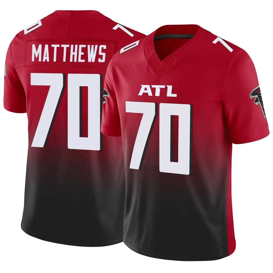 Pouc A.Falcons #70 Jake Matthews Player Red Vapor F.U.S.E. Limited Stitched Jerseys