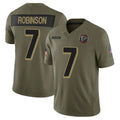 Pouc A.Falcons #7 Bijan Robinson Player Olive 2025 Salute To Service Limited Stitched Jerseys