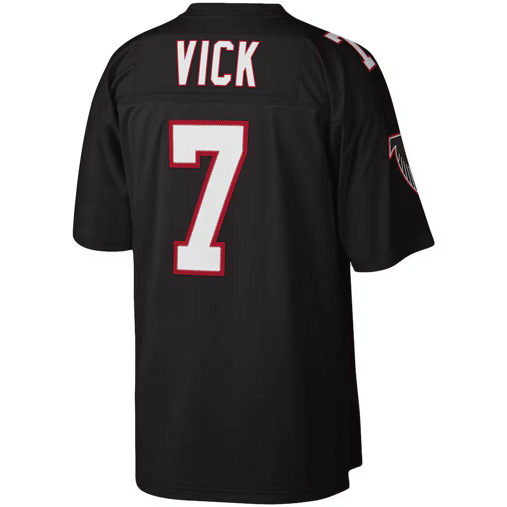 Pouc A.Falcons #7 Michael Vick Mitchell & Ness Black Legacy Replica Stitched Jerseys