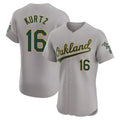 Pouc Athletics #16 Nick Kurtz Player Gray Elite Road Stitched Jerseys