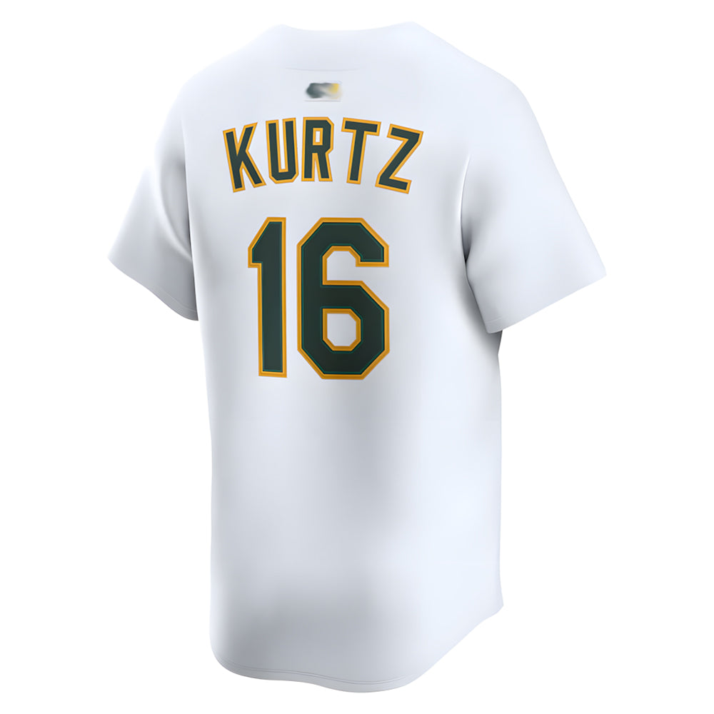 Pouc Athletics #16 Nick Kurtz Player White Home Limited Stitched Jerseys