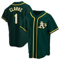 Pouc Athletics #1 Denzel Clarke player Green Replica Alternate Stitched Jersey