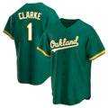 Pouc Athletics #1 Denzel Clarke player Green Replica Kelly Alternate Stitched Jersey