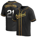 Pouc Athletics #21 Tyler Soderstrom Player Black Golden Replica Alternate Stitched Jersey